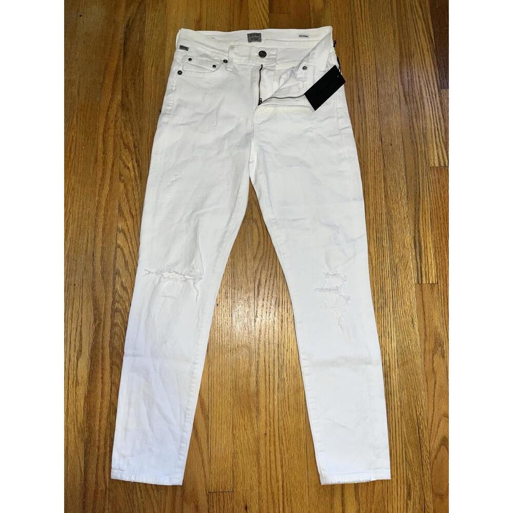 NWT Citizens of Humanity Jeans Women 24 Skinny White Rocket Crop High Rise